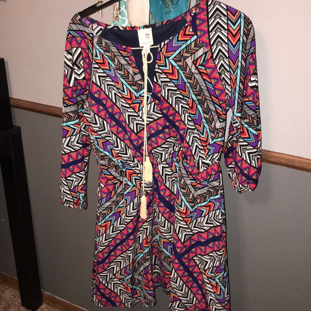 Pink Owl multi colored dress